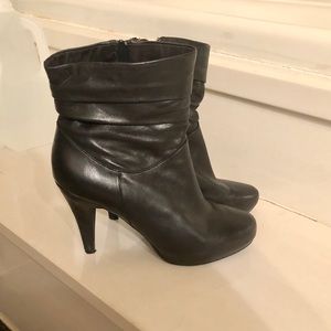 Worthington black leather booties